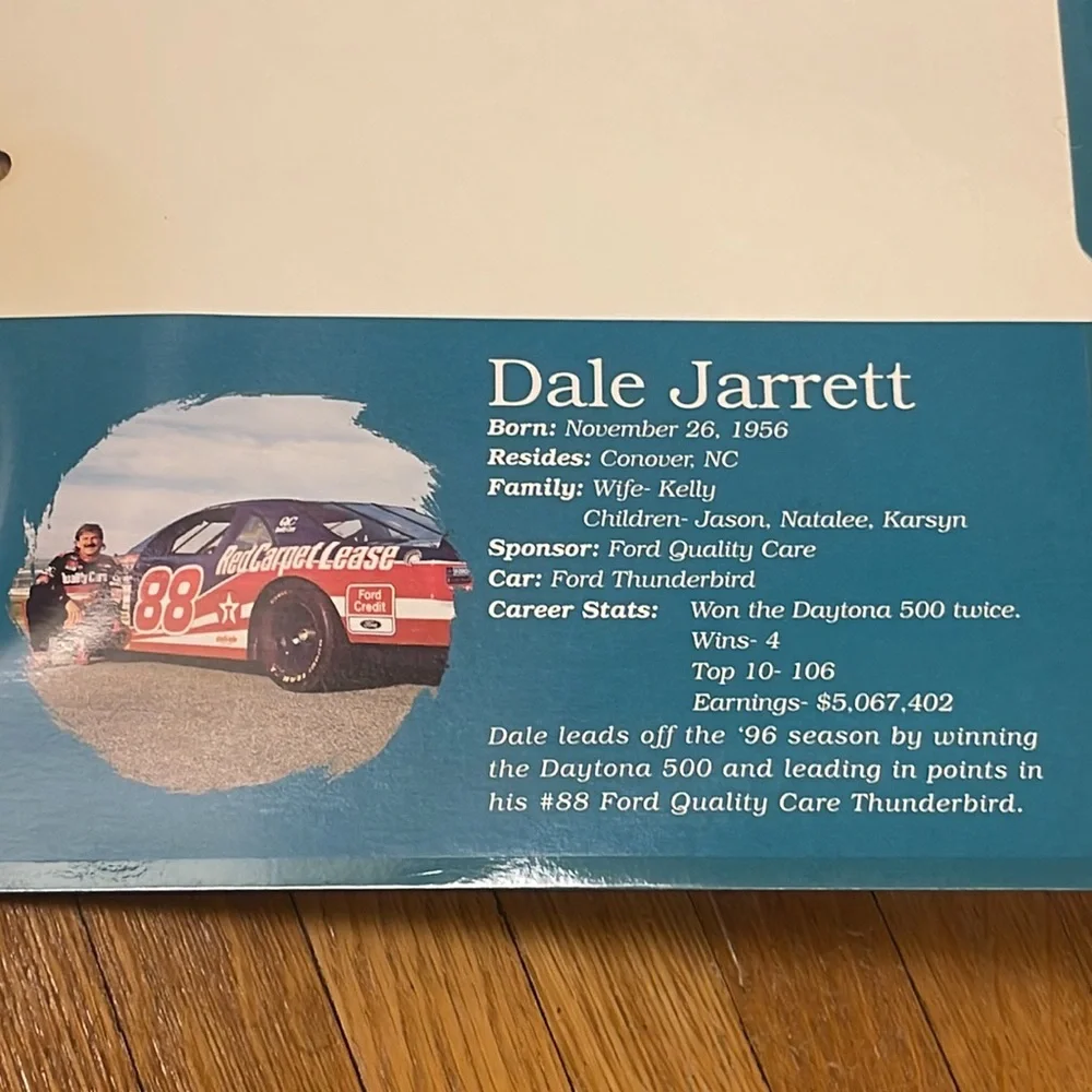 Vintage Dale Jarrett 88 Racing Folder